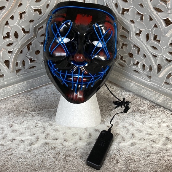 NWT! Purge mask black red blue LED light up Halloween costume trick or treat - Picture 3 of 8